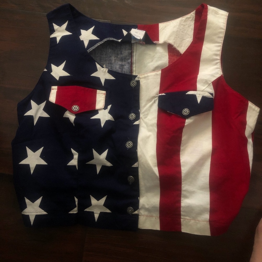 US Flag Vest/crop top